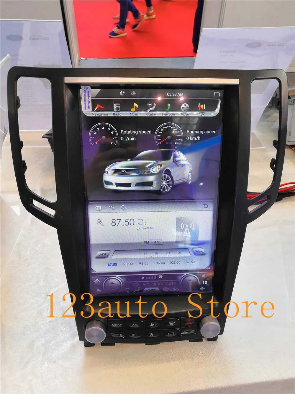 12,1 дюймов вертикальный Tesla стиль Android 8,1 автомобильный DVD gps плеер для infiniti G37 G35 G25 G37S радио аудио стерео PX6 CARPLAY