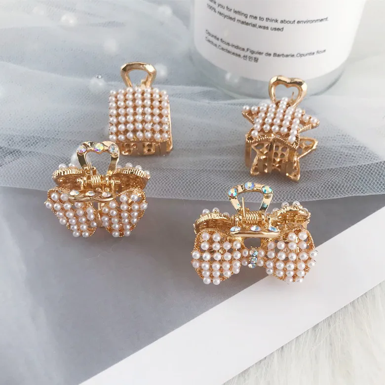

New The trumpet Alloy full Pearl crab claw clip Hair Clip For Women girl Hairpin Hairgrip Hair Accessories ponytail holder
