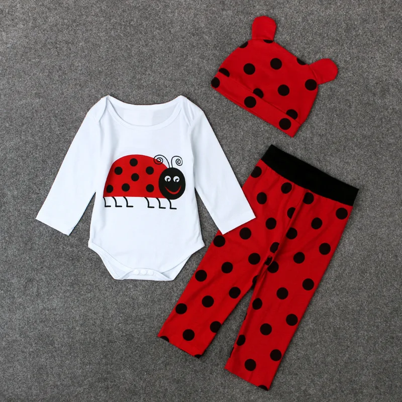 2016 mameluco infantil bebé Niños Niñas mono recién nacido bebe ropa de bebé cute Ladybug mameluco bebé orangután trajes