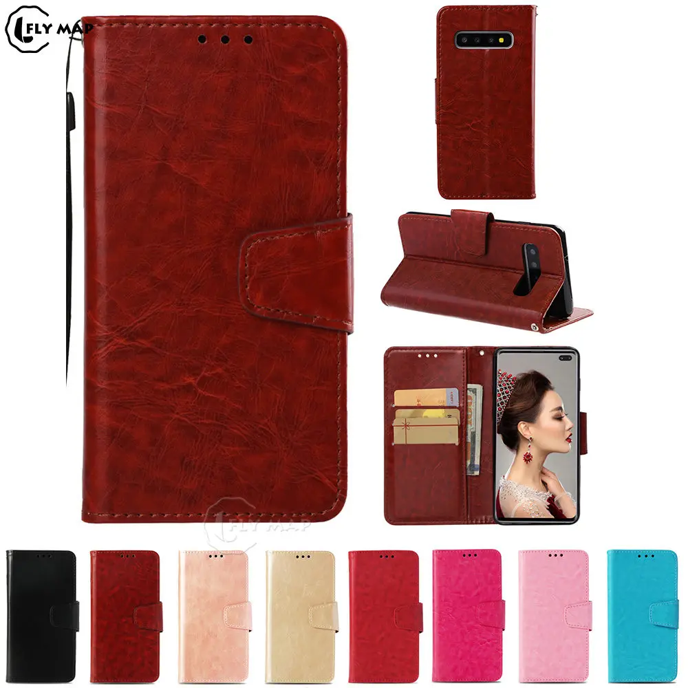 Vintage Flip Case For Samsung Galaxy S10+ S10 Plus SM G975f G975f/ds Wallet Phone Cover Coque for GalaxyS10 10S Sm-G975f/ds Capa