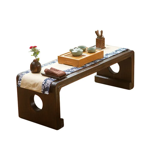 Дерево фортепиано стол консоль Bench прямоугольник Азиатский Стиль антикварная мебель Гостиная Восточный японский пол низкой Чай стол