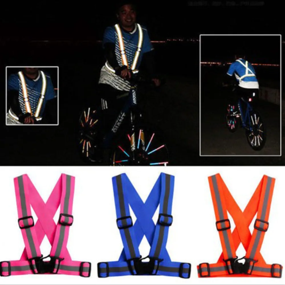High Visibility Unisex Outdoor Safety Vest Reflective Belt Safety Vest Fit For Running Cycling Sports Outdoor Clothes