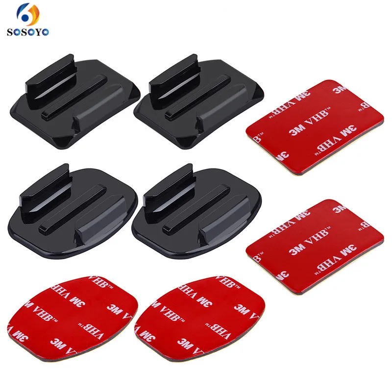  For Go Pro 2 Curved Surface Mounts+2 Flat Surface Mounts+ 4 3M Stickers for Gopro Hero 6543+3 Action Camera Accessories (1)