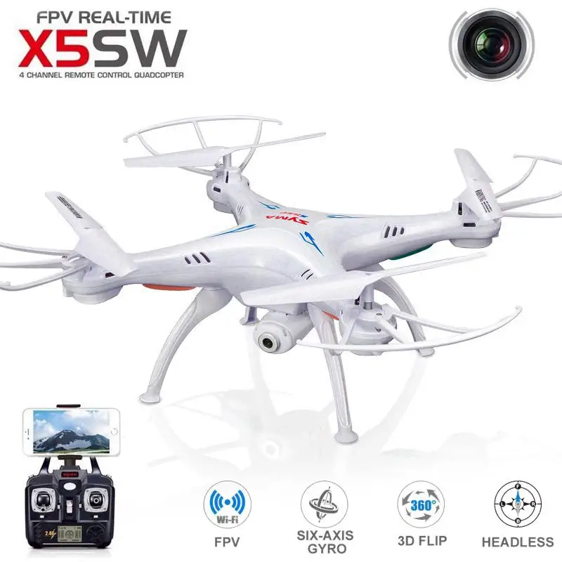 

Original SYMA X5SW WIFI RC Drone Quadcopter with FPV Camera Headless 6-Axis Real Time Helicopter Quad copter Toys Flying Dron