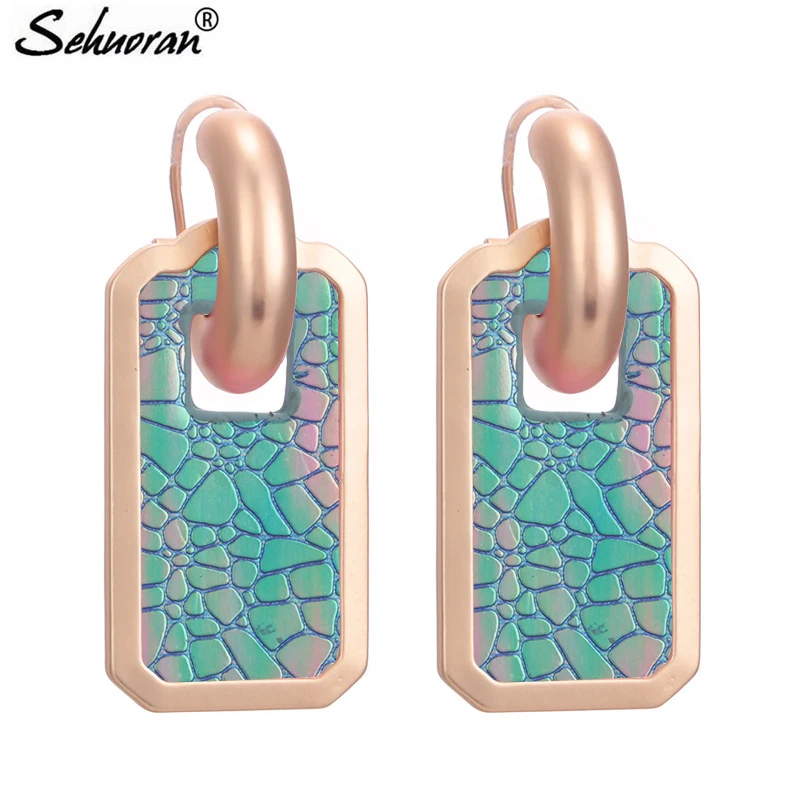 Sehuoran серьги Aretes Pendientes кожа матч коврик Щепка & Gold Orecchini большие Модные украшения