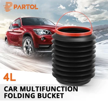 

Partol 4L Capacity Car Folding Bucket Collapsible Water Bucket Fishing Camping Outdoor Auto Garbage Plastic Bucket Storage Box