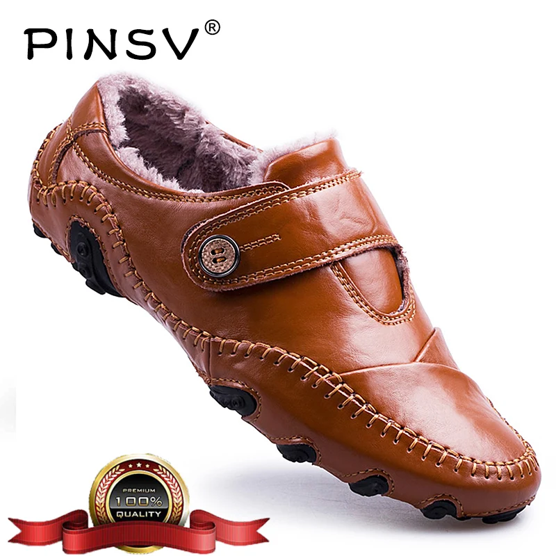 

Super Warm Loafers Men Winter Shoes Slip On Leather Shoes Men Sneakers Moccasins Men Loafers Footwear Male Size 38-48 PINSV