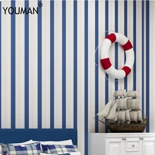 YOUMAN Modern fashion Horizontal White Blue Striped Wallpaper Roll Vertical Kids Child For Wall Living room Wallpaper Bedroom YOUMAN Modern fashion Horizontal White Blue Striped Wallpaper Roll Vertical Kids Child For Wall Living room Wallpaper Bedroom