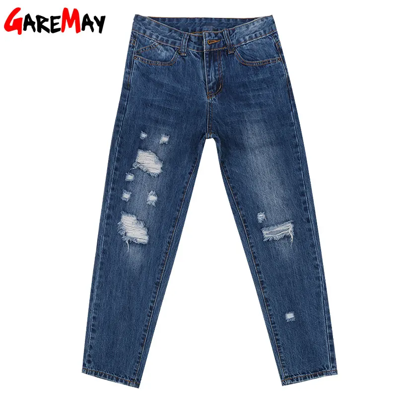 Ripped Capris Harem Jeans Woman Holes Boyfriend 2016