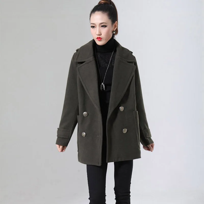 Распродажа, Женское зимнее осеннее теплое винтажное пальто с отложным воротником, шерстяное облегающее пальто, женская верхняя одежда в
