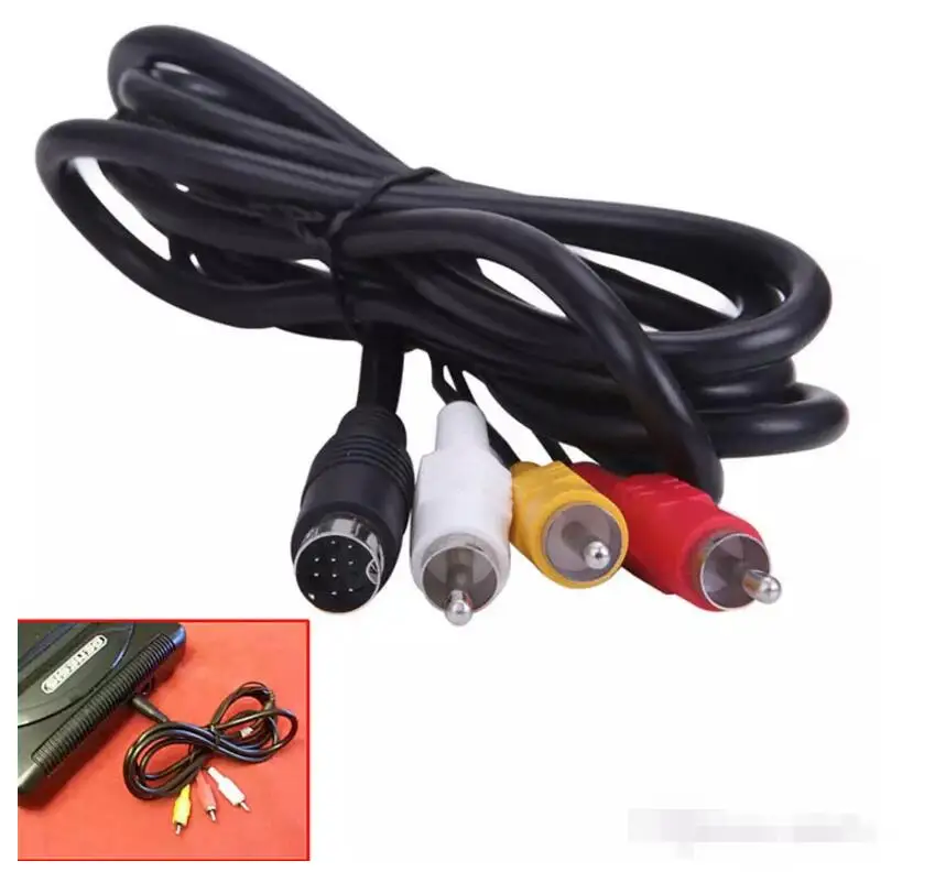 

Replacement 180cm Audio Video AV Cable A/V 6ft 1.8M Feet RCA Connection Cord for Sega Genesis 2 Mega Drive 2 & 3 200pcs/lot