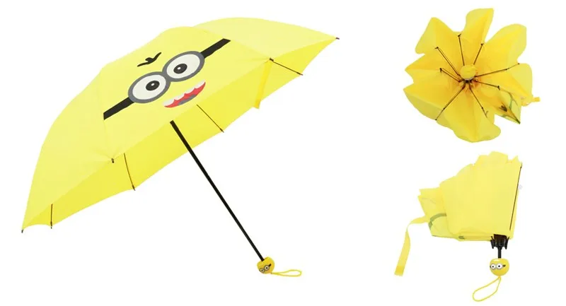 Creative Cute Cartoon Bear Rabbit Totoro Villain Children Umbrella 3 Folding Pongee Windproof Rain Umbrella For Kids13