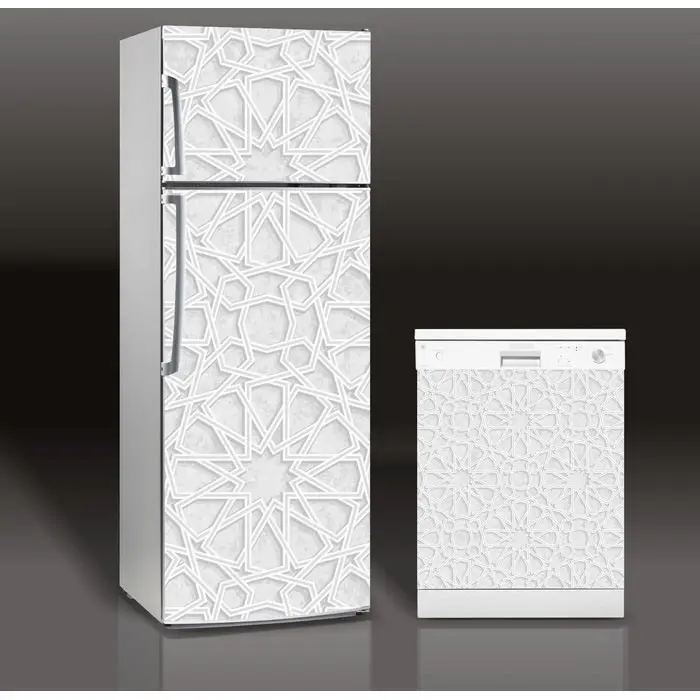 

Wholesale 3D Modern White Pattern SelfAdhesive Dishwasher Refrigerator Freeze Sticker Kid's Art Fridge Door Cover Wallpaper