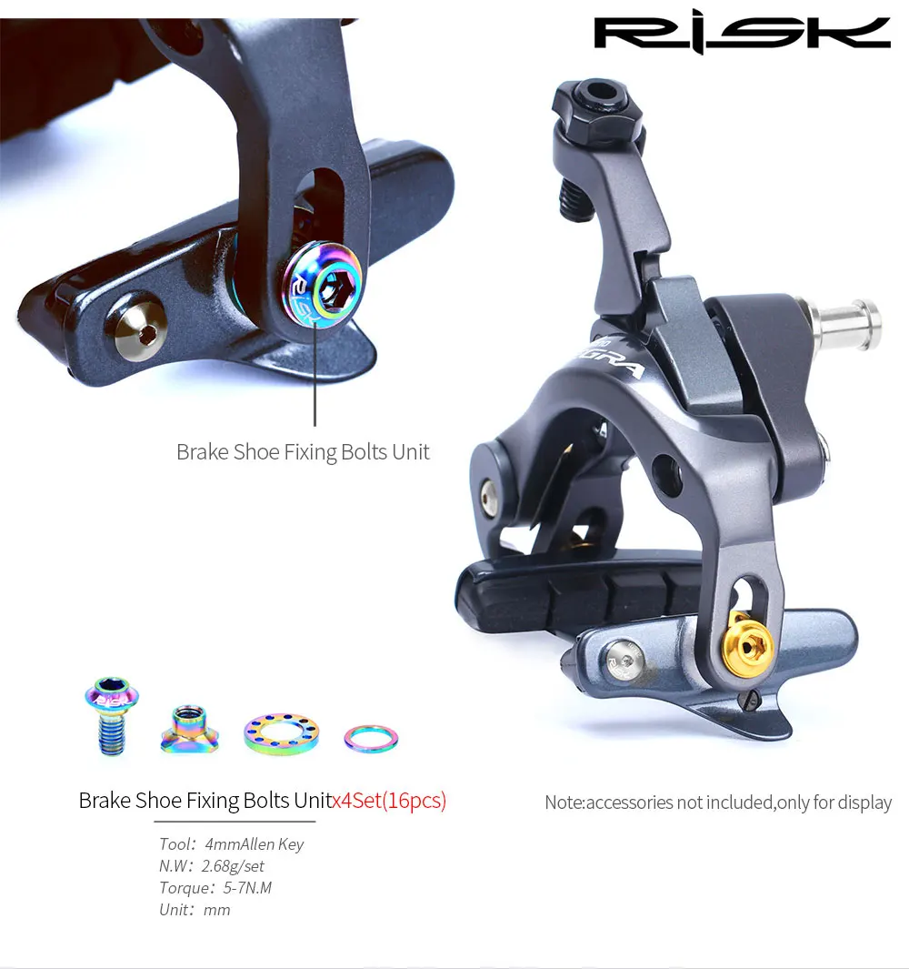 Risk 36 шт. титановые болты для шоссейного велосипеда блок тормозных колодок/провода переключения передач/Жокейские колеса/шток/водный Боттер крепежные винты