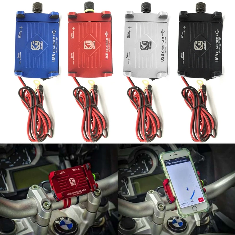 

Motorcycle Phone Stand Handlebar Phone Mount Holder with USB Charger for Smartphone 2019 New