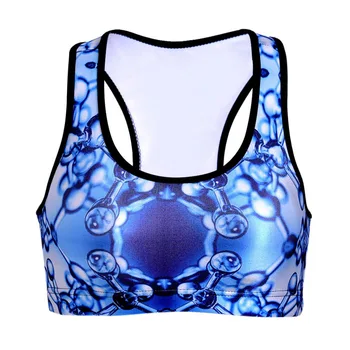 

Women Water Bubble Print Fitness Short Vest Workout Wireless Underwear Seamless Stretch Tank Top Hiphop Soft Bra