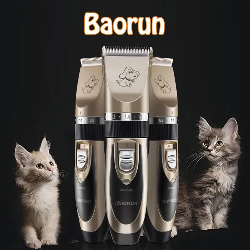 Baorun Professional Pet собака триммер для волос животное машинки для стрижки волос кошка резак машина бритва Электрические Ножницы Clipper 110-240 В AC