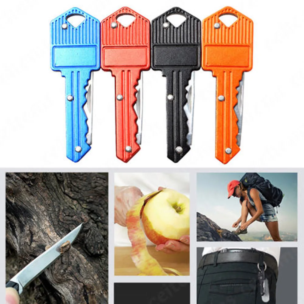 

Keyring Ring Mini Key Knife Multi Fruit Blade Keychain Fold Pocket Box Package Camp Peeler Outdoor Letter Open peeling Survive