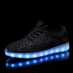 Для мужчин женщин дети USB светодиодная подсветка для зарядного устройства обувь унисекс повседневное Спорт для детей и взрослых модные