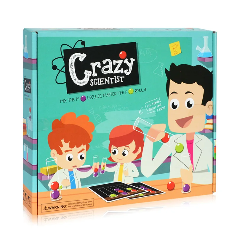 Crazy Scientist Board Game Test Tube Set Logical Thinking Game for Kids Babies Calculate Skill Training Game English Verison