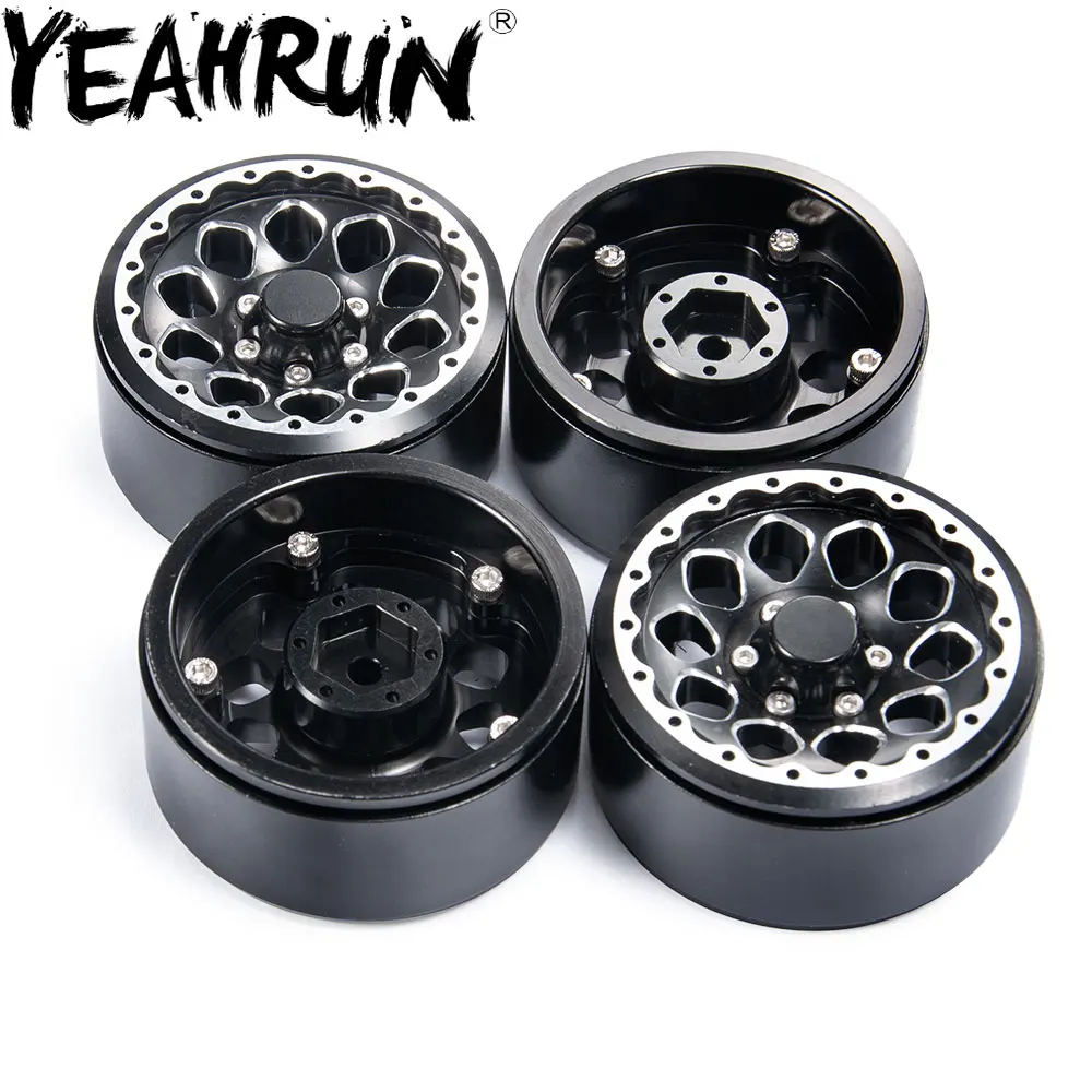 

YEAHRUN 1/4/5pcs 1.9" Alloy Beadlock Wheel Rim for Axial SCX10 D90 D110 1/10 RC Crawler