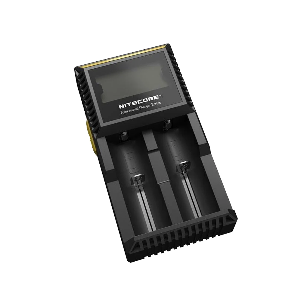 Nitecore D2 Зарядное устройство с ЖК-дисплей Дисплей универсальное автомобильное зарядное устройство с Батарея Зарядное устройство автомобиля для 18650 батареи li-ion/LiFePO4/никель-металл-гидридный/никель-кадмиевый