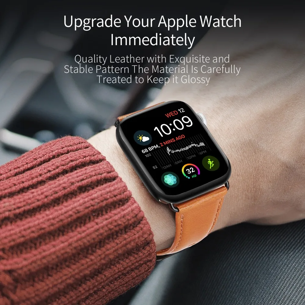 DUX DUCIS ремешок из натуральной кожи для apple watch band 4 42 мм 38 iwatch 44 40 3/2/1 аксессуары