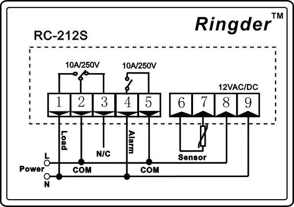 Temperature Controller RC-212S Wiring Diagram12V10A