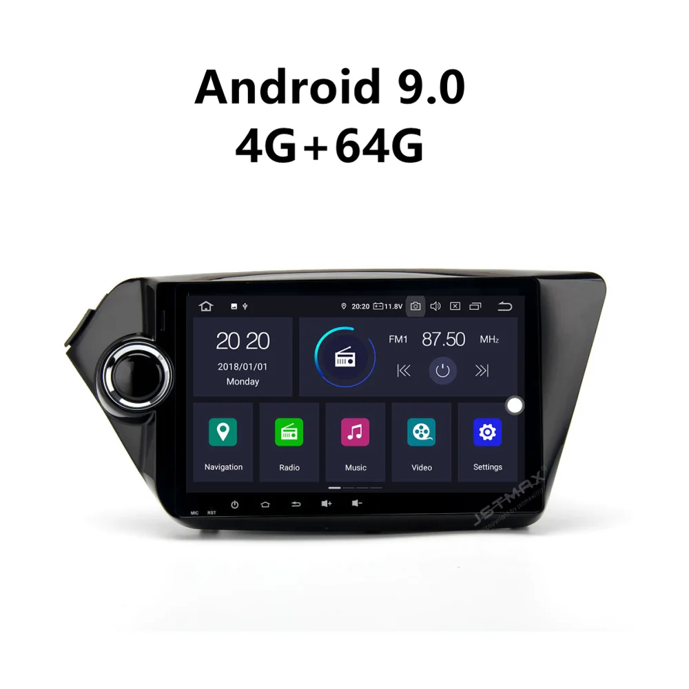 Автомагнитола JSTMAX 9 дюймов Android 0 4 Гб + 64 ГБ ISP DVD плеер для KIA K2 Rio 2