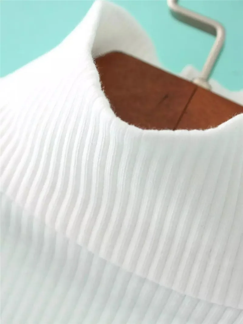 Women Sexy Knitted Crop Top Tube Neck High Collar Bustier Vest Strapless Tops Summer Solid Sleeveless backless Tank Camis Feamle