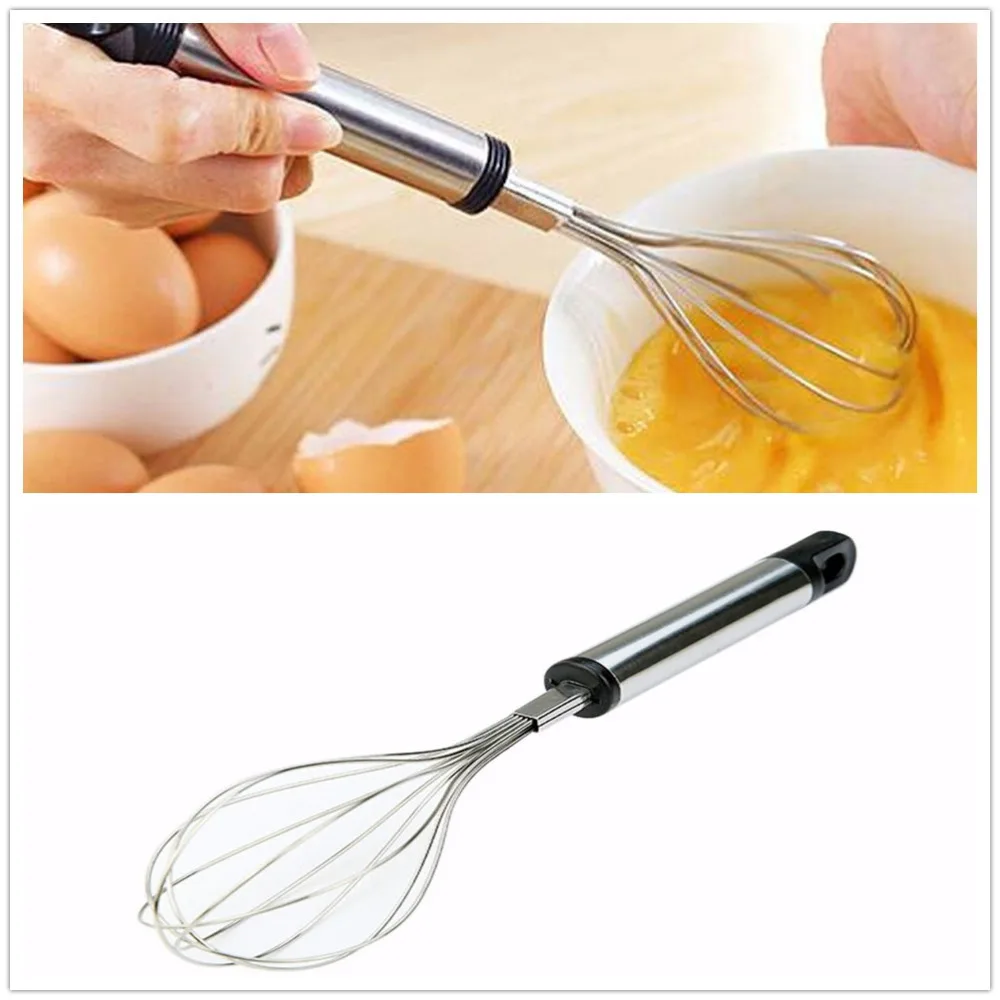 Полезная Серебряная ручка из нержавеющей стали кухонный смеситель приспособление для взбивания яиц для взбивания ручного взбивания молочного крема взбивание инструменты для перемешивания яиц L* 5