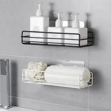 Bath Organizer Baskets Rust Proof Stainless Steel Brushed Suction Shower Holder Rack For Shampoo Conditioner