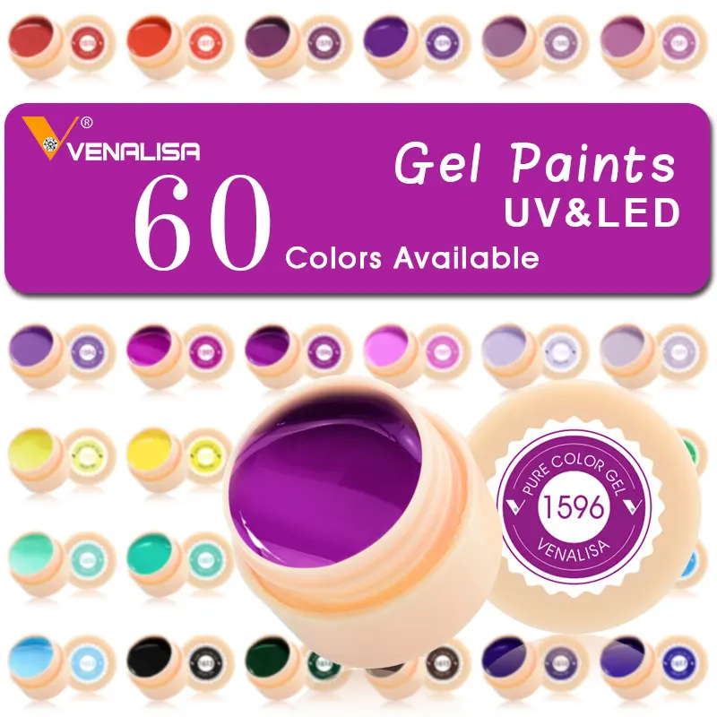 61502 Venalisa поставка УФ-гель лак для ногтей 60 цветов Чистый Цвет замочить от УФ led лампы 5 мл лак гель краска