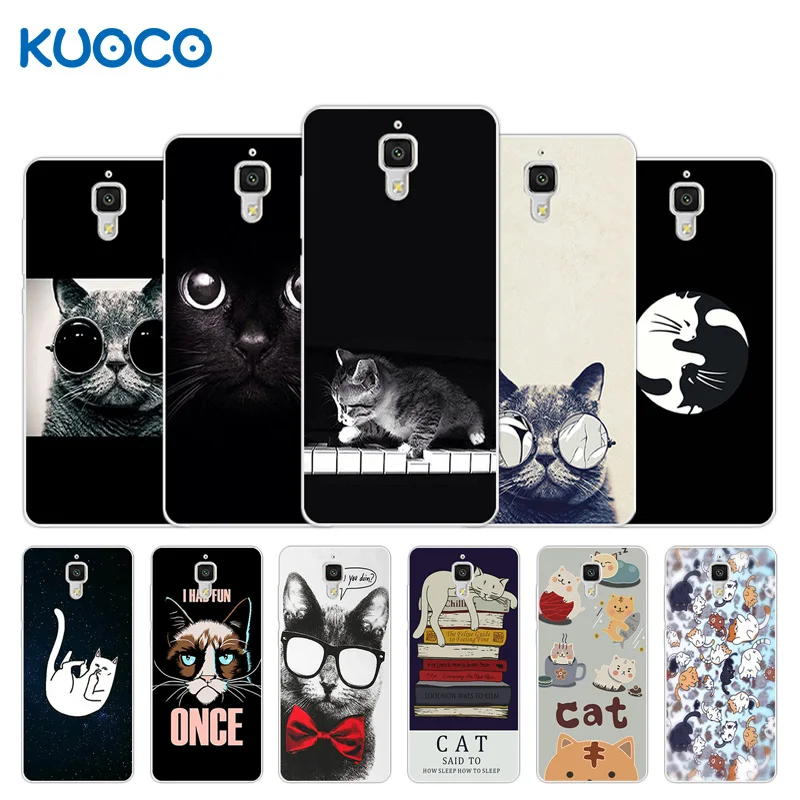 

for Xiaomi Mi4 M4 Case Silicone Dif Cat Design for Xiaomi M4 Mi 4 Clear Soft TPU Back Cover 5.0 inch for Mi 4 Phone Coque Capa