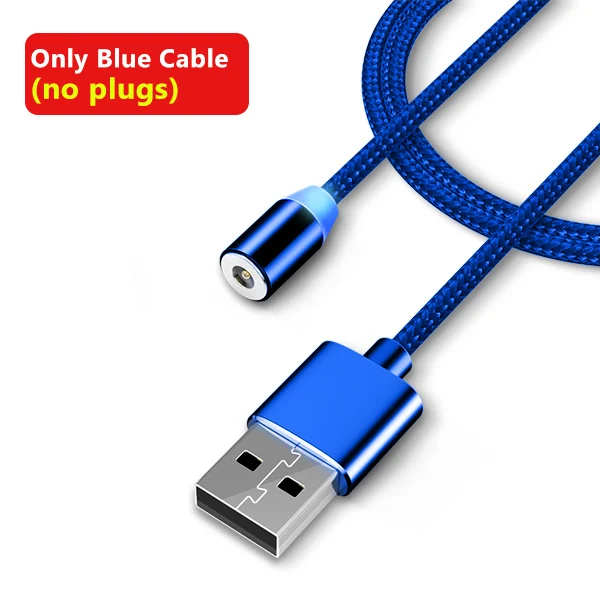 NOHON нейлоновый Micro USB Магнитный зарядный кабель для samsung Galaxy S7 S6 huawei Xiaomi sony Android Phone магнитные кабели для зарядки 2 м - Цвет: Only Blue cable