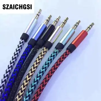 

SZAICHGSI 1m 3FT 3.5mm Male To Male M/M Stereo AUX Auxiliary Braided Fabric Audio Cable for iPod for iPhone for Samsung 1000pcs