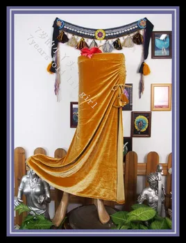 

Bellydance Costume Tribal Fusion velvet skirt with Open Slit SRA10