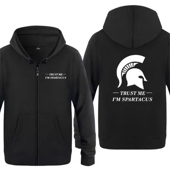

Spartcus Mens Hoodies Zipper Jacket Hoodie Men Hip Hop Fleece Long Sleeve Men's Skate Sweatshirt Winter Male Tracksuit Overcoat