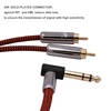 Angle Stereo 6.35mm to Dual RCA Hifi Audio Cable for Mixing Console Amplifier TRS Jack 1/4