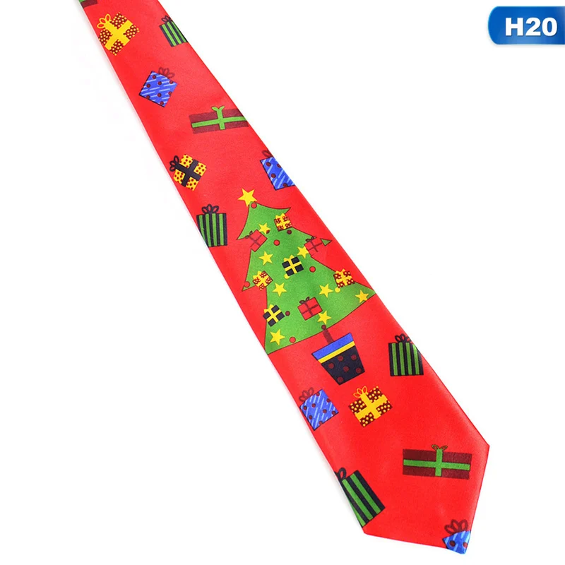 20 стильных рождественских галстуков с рисунком милой Зеленой Елки, новинка, галстук Санта Клауса, снежинки, снеговика, галстук на шею, подарок на год - Цвет: 20