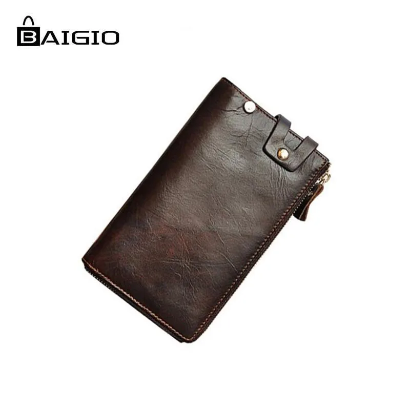 

Baigio Men's Leather Wallets Designer Luxury Brand Bilfold Credit Card Holder Coin Purse Hand Clutches