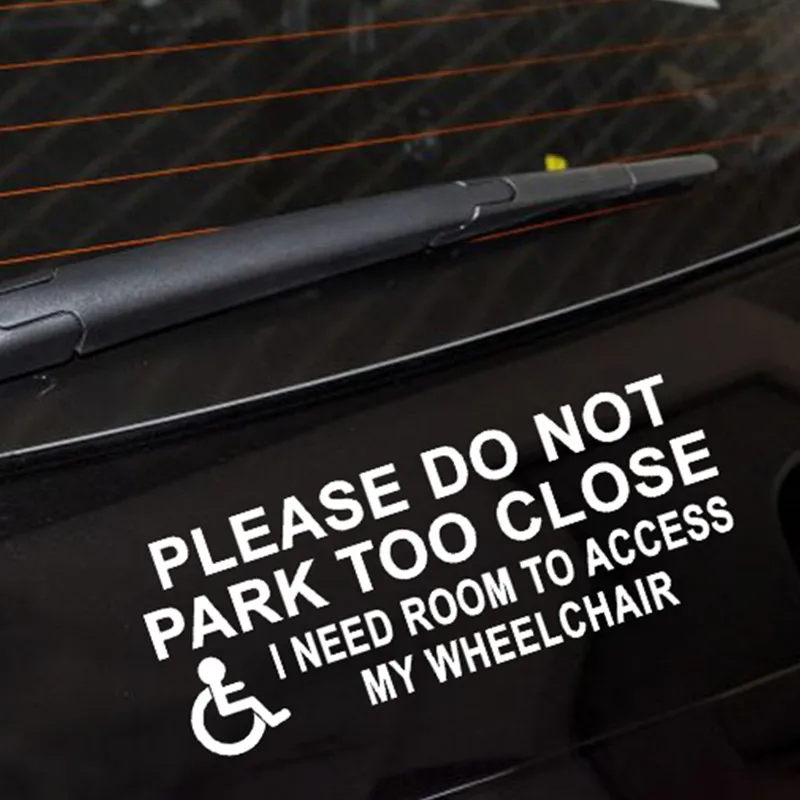 

Muchkey 1Pc Window Warning Sticker Please Do Not Park Too Close for Car For The Disable Car Stickers Car Accessories