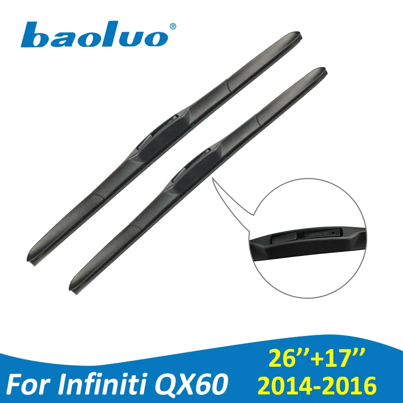 BAOLUO Wiper Blades For Infiniti QX60 26''+17'' 2014 2015 2016 High