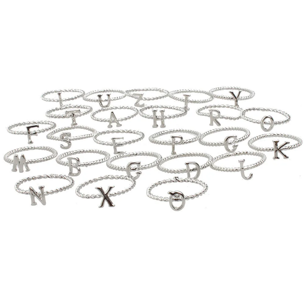 

Custom Personalized Alphabet Rings A-Z Initial Letter Name Rings Charm Jewelry Letter Ring Fashion Love Gift Gold Silver Color