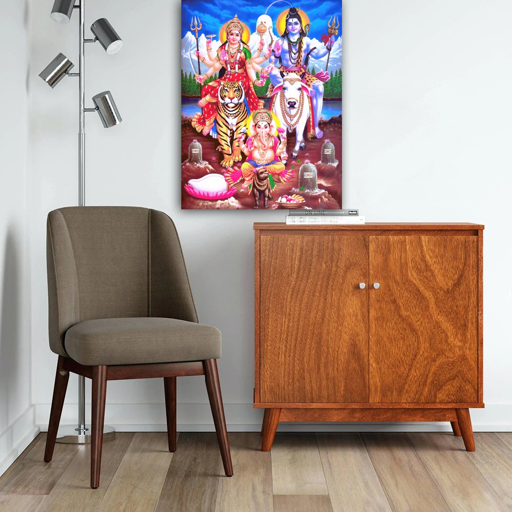 CHENFART холст картины Шива Парвати Ганеша индийское искусство индуистский Бог рисунок стены Искусство стены картина дома