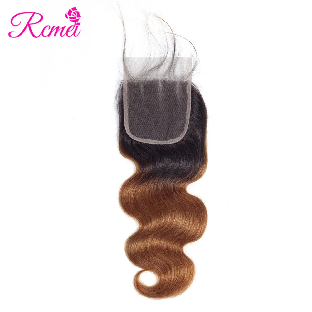 Ombre Brown Bundles With Closure T1B/30 Brazilian Body Wave Human Hair Bundle With Closure Two Tone Human Weave Non Remy Rcmei Ombre Brown Bundles With Closure T1B/30 Brazilian Body Wave Human Hair Bundle With Closure Two Tone Human Weave Non Remy Rcmei