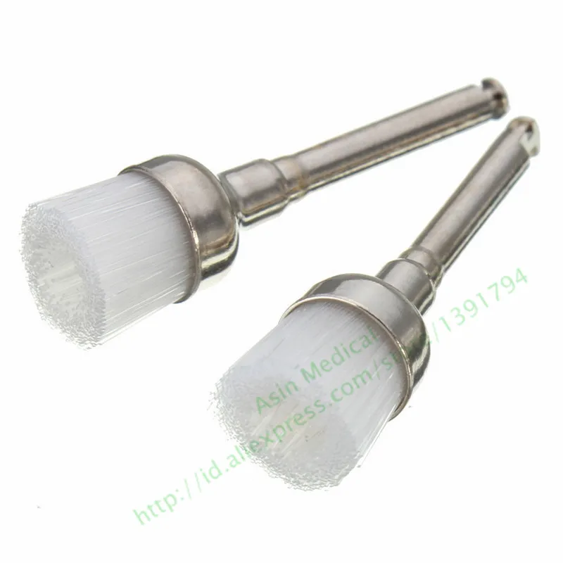 100pcs Dental Materials Polishing White Polishing Brush Flat Brush