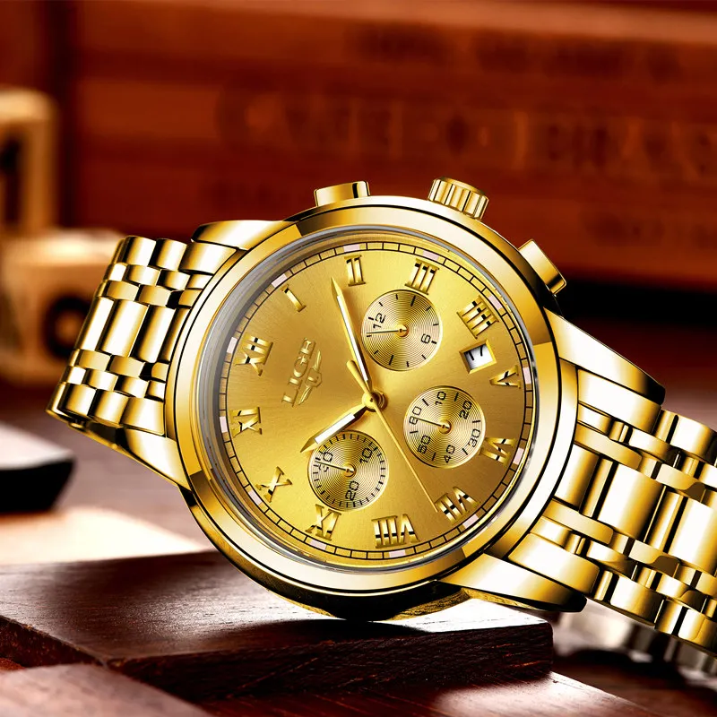 LIGE Watches Men Fashion Brand Multifunction Chronograph Quartz Watch men Military Sport Wristwatch Male Clock Relogio Masculino