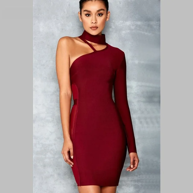 Mesh One Shoulder Dress