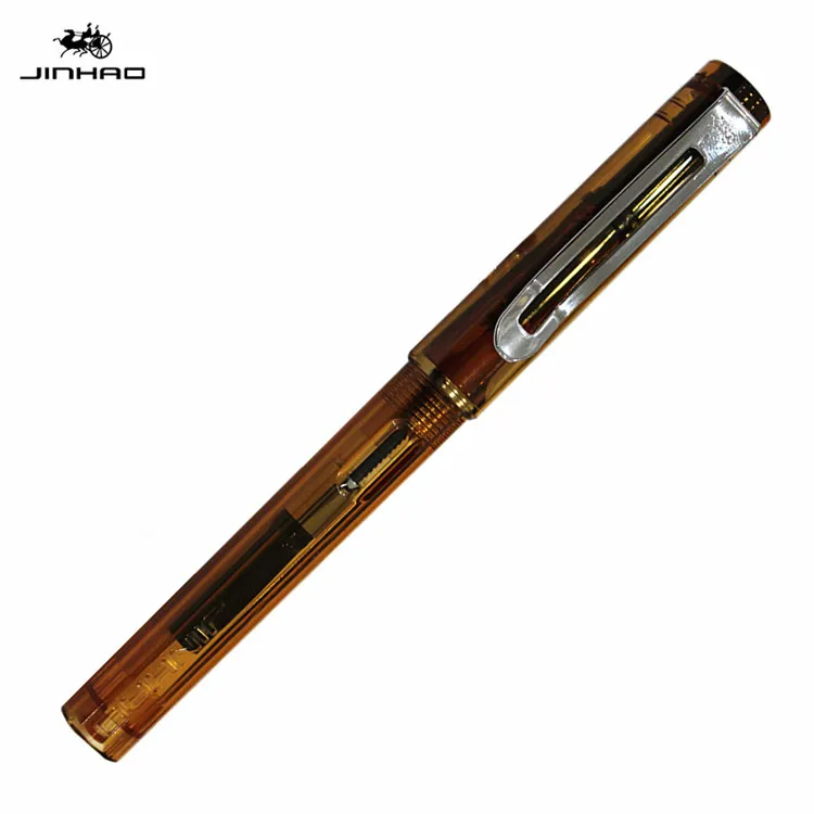 599Akafeise Jinhao599a авторучка чернильная ручка прозрачный пластик Pluma Stylo Plume Vulpen Stilografica канцелярский подарок для студента ручка опционально - Цвет: 599Akafeise